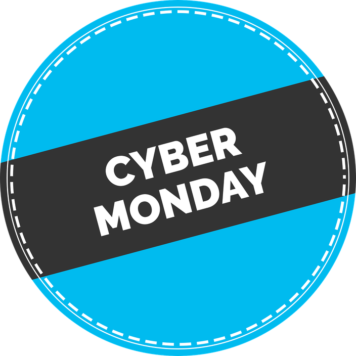 Cyber Monday Transparent Png (black, greenish blue, white)