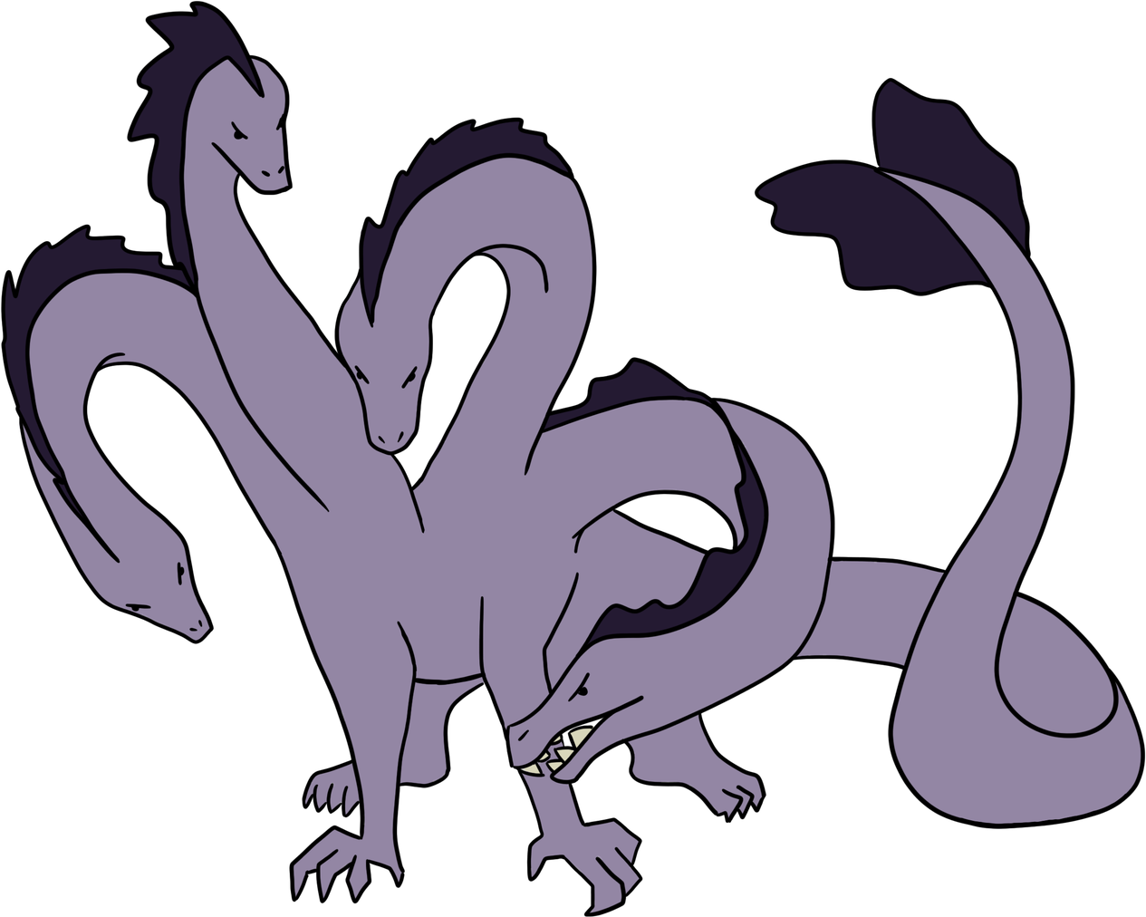 Hydra Dragon Png Image (gray, black)