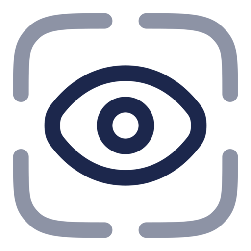 Eye Scan Free Png Icon (navy, black)