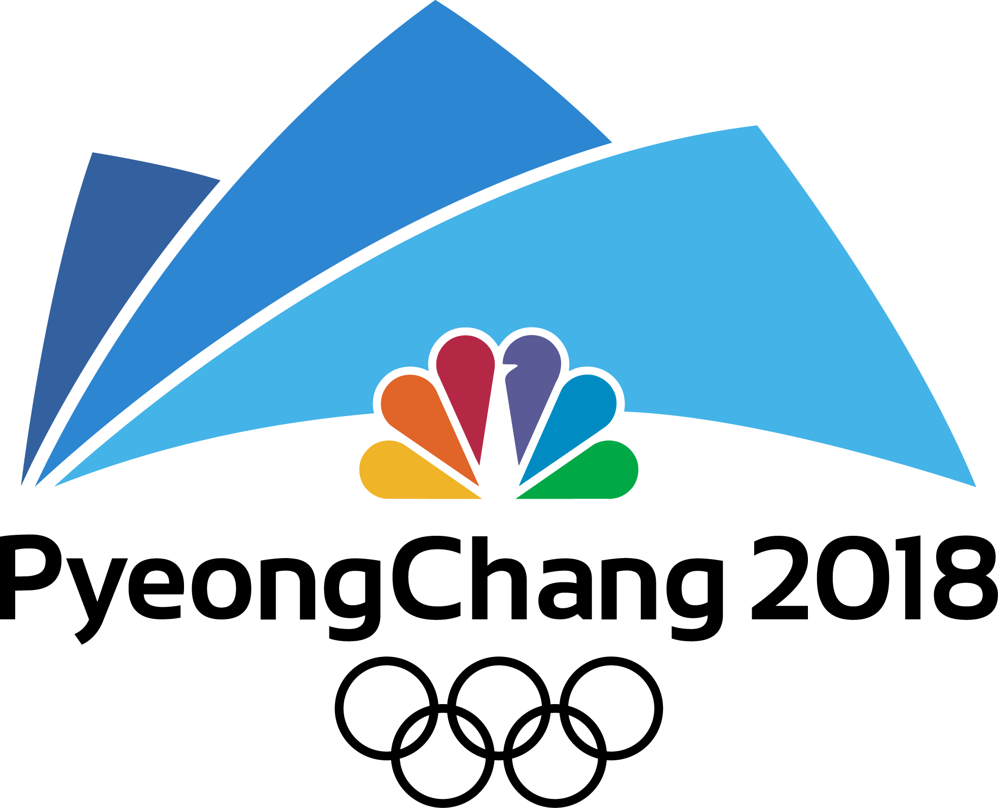 Pyeongchang 2018 Olympics Logo Transparent (greenish blue, white, teal, black)