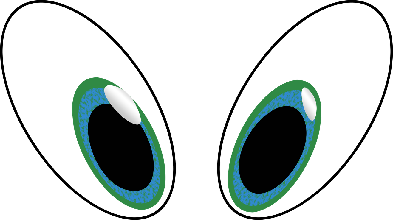 Eyes Cartoon Png Image (teal, black, white)