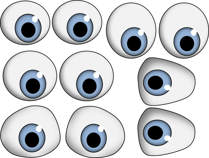 Eyes Cartoon Png Pic (black, white, lavender)