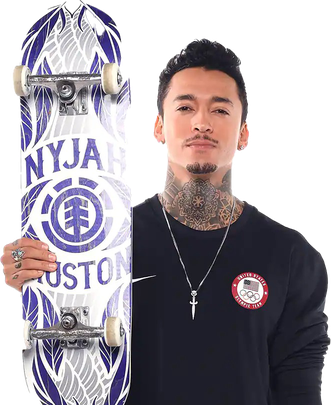 Nyjah Huston Olympic Player Png File (white, black)