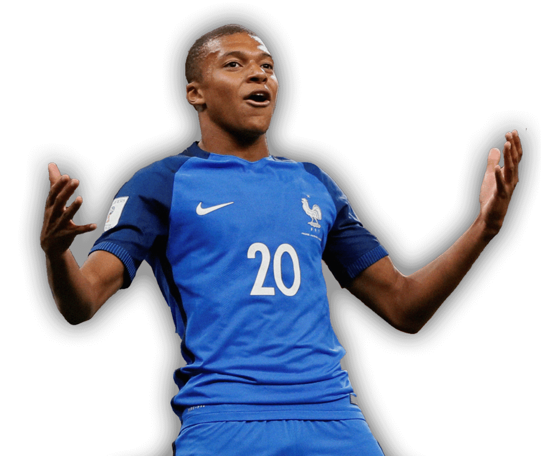 Kylian Mbappe Footballer Png Picture (black, teal)