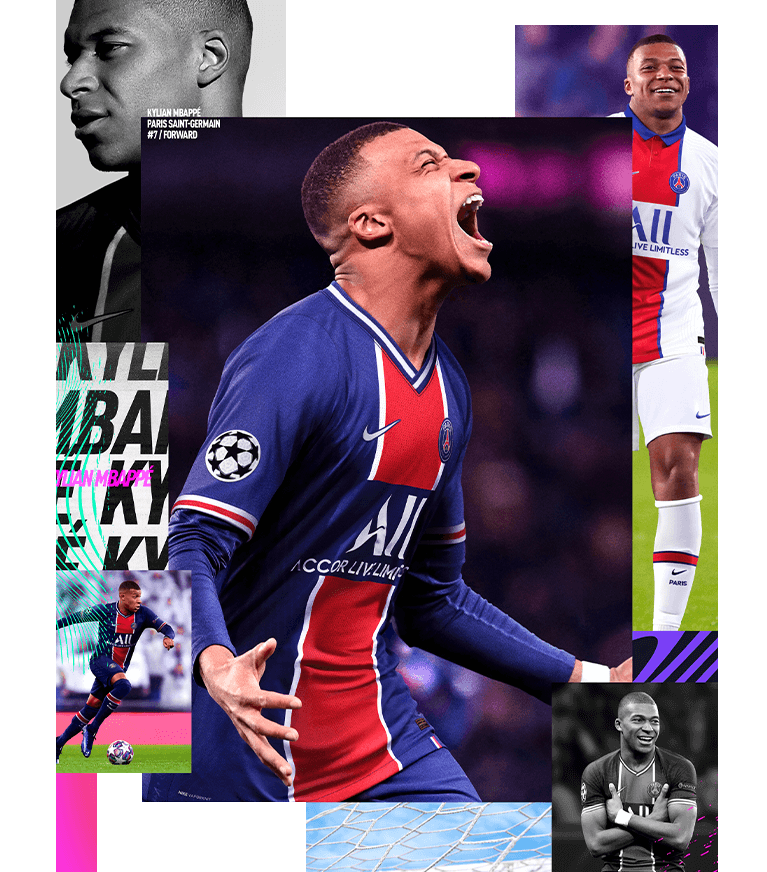 Kylian Mbappe (black, gray, white)