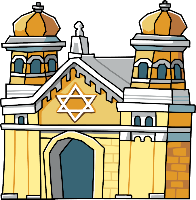 Synagogue Transparent (chocolate, teal, white, salmon, pink)