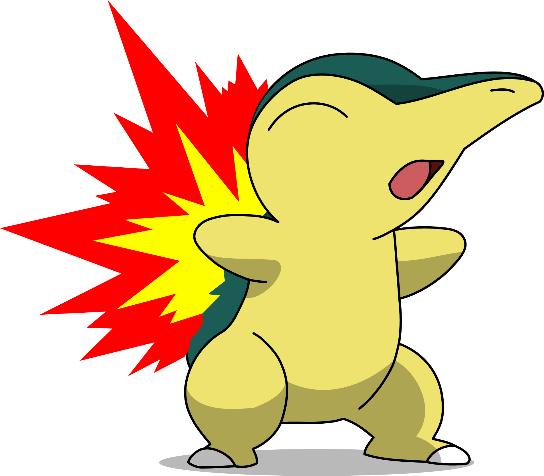 Cyndaquil Pokemon Png Isolated Picture (yellow, gray, white, silver, red)