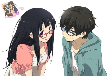 Hyouka Png Transparent Image (gray, pink, silver, black, indigo)