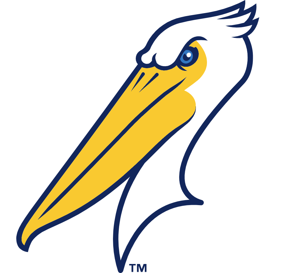 Myrtle Beach Pelicans Png Photo (white, navy, gold)