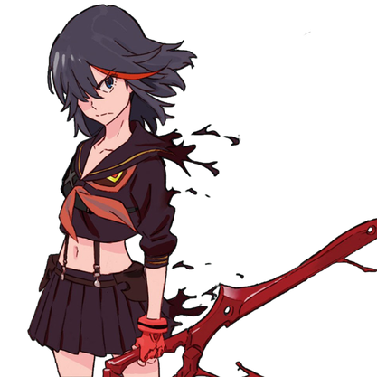 Ryuko Matoi Png File (black, indigo, pink)