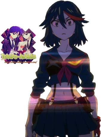 Ryuko Matoi Transparent Background (black, gray)