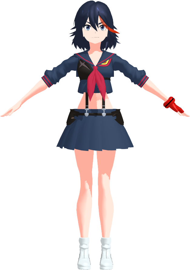 Ryuko Matoi Transparent Png (black, indigo, pink, teal)