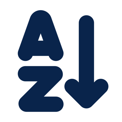 Az Sort Ascending Letters Free Transparent Png Icon Download (navy, black)